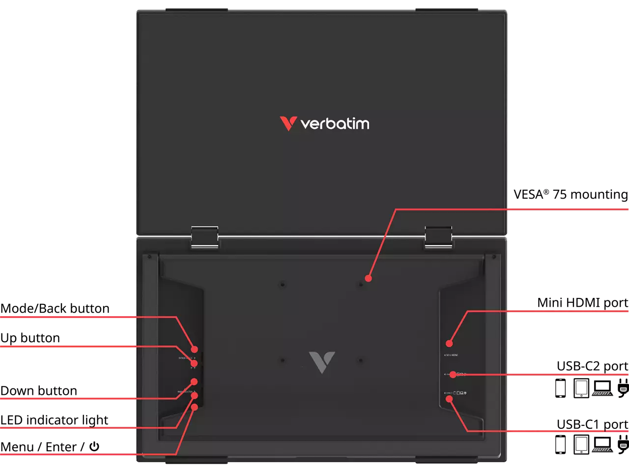 32403 VERBATIM Dual Essentials Monitor 15,6